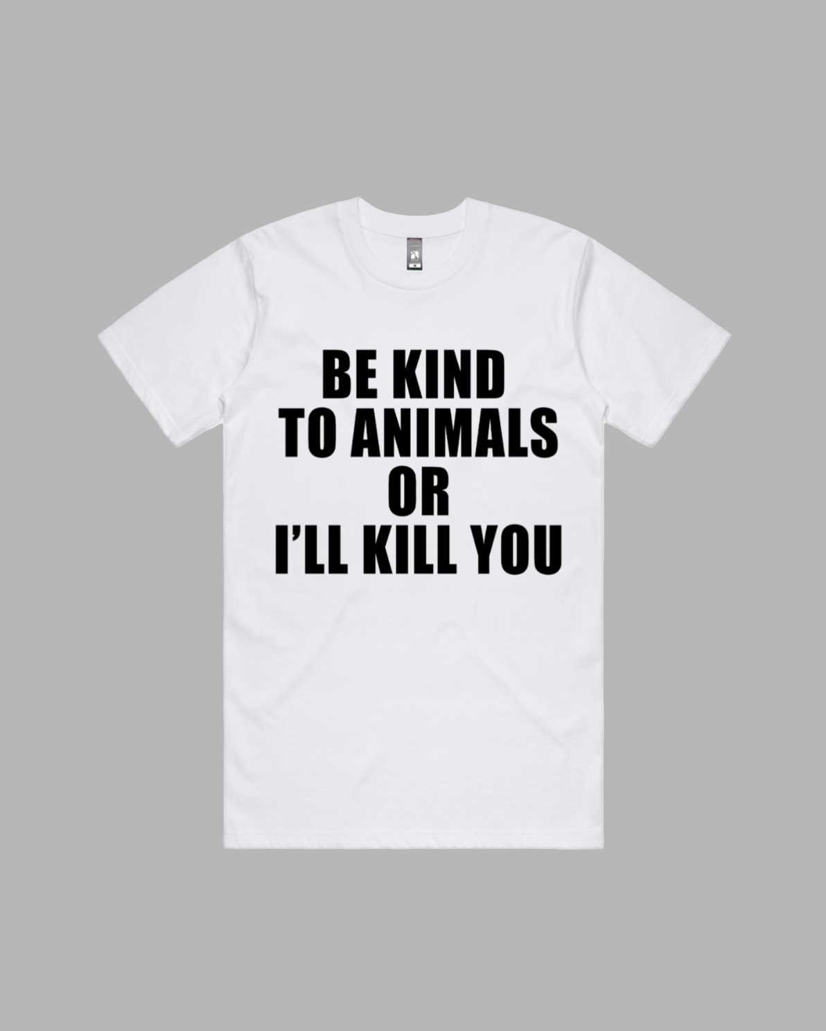 Be Kind To Animals premium relaxed tee in black and white