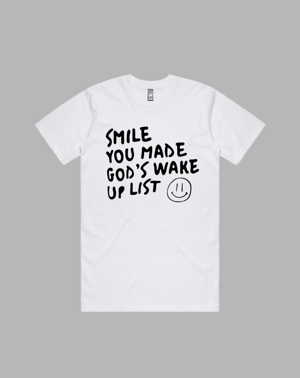 Smile Tee premium relaxed tee in black and white