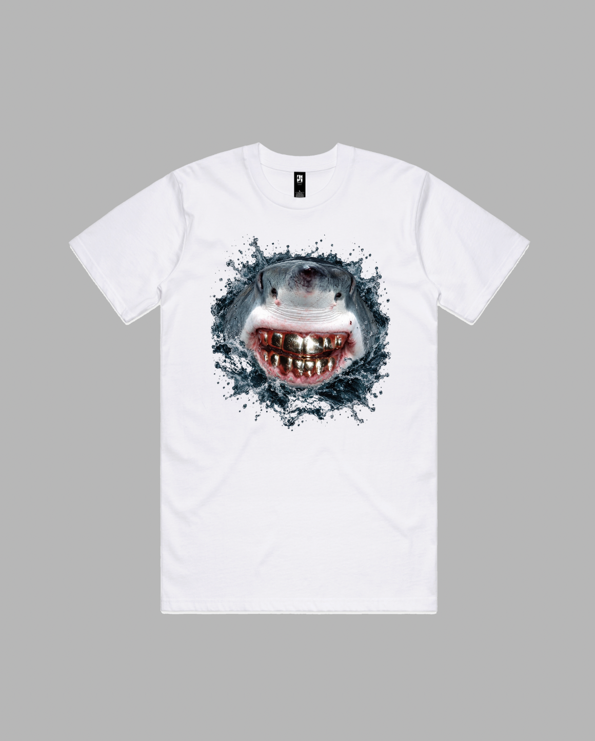 Shark Grills premium relaxed tee in black & white
