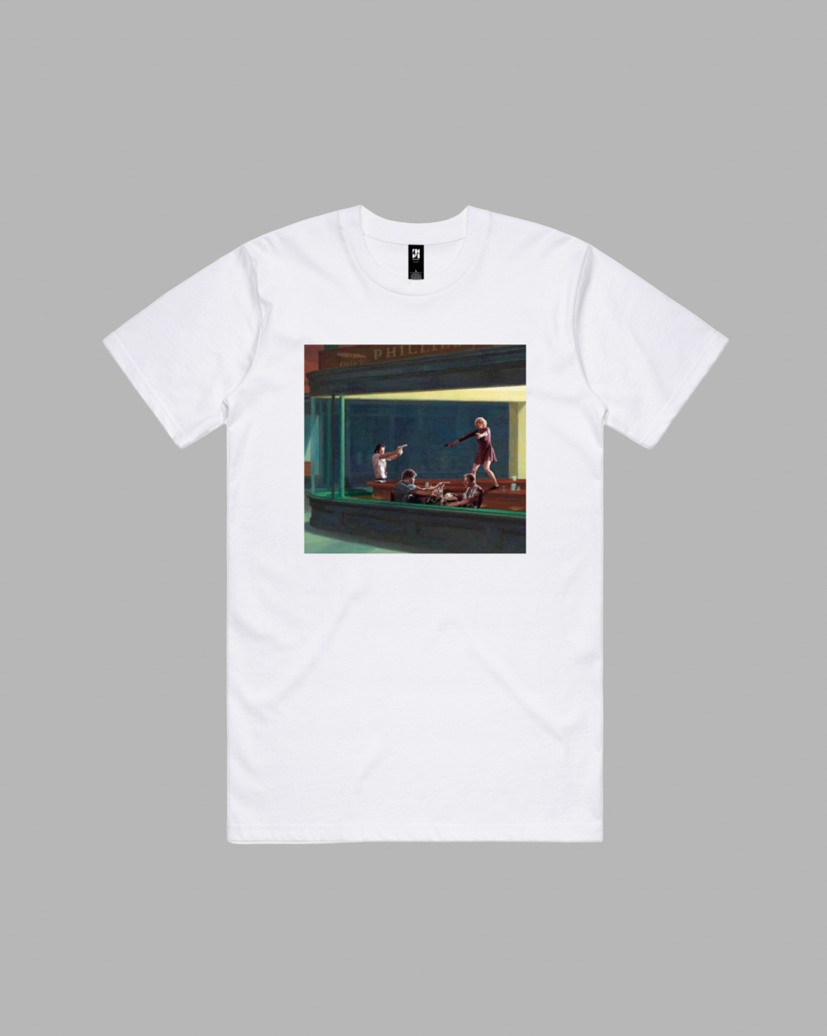 Diner Fight premium relaxed tee in black and white