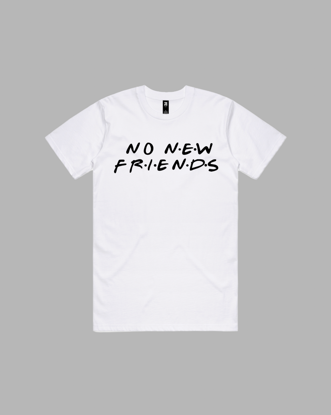 No New Friends premium relaxed tee in black and white