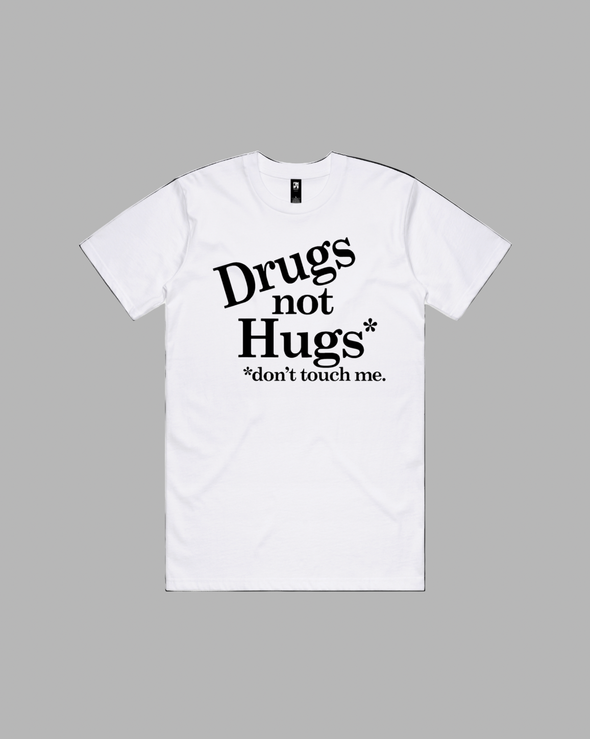 No Hugs premium relaxed tee in black and white
