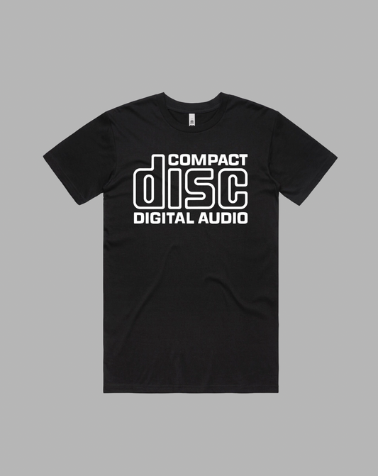 Compact Disc premium soft style shirt in black and white