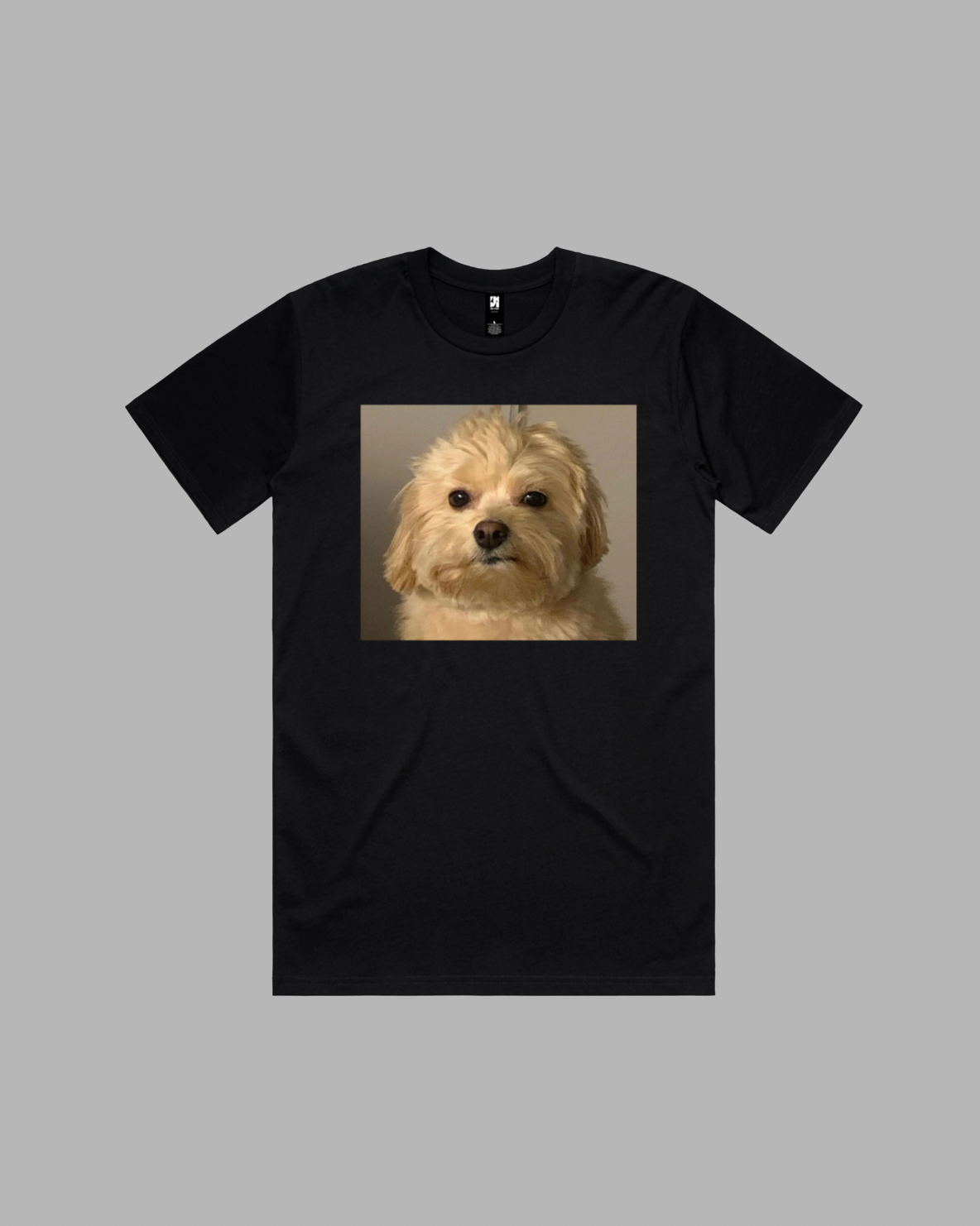Serious Pup premium relaxed tee in black and white