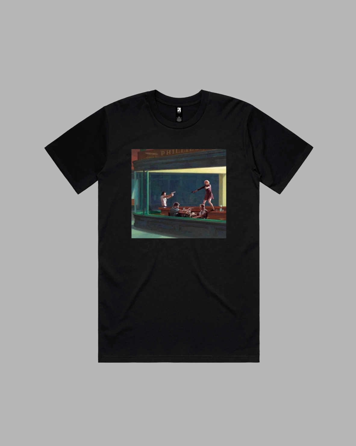 Diner Fight premium relaxed tee in black and white
