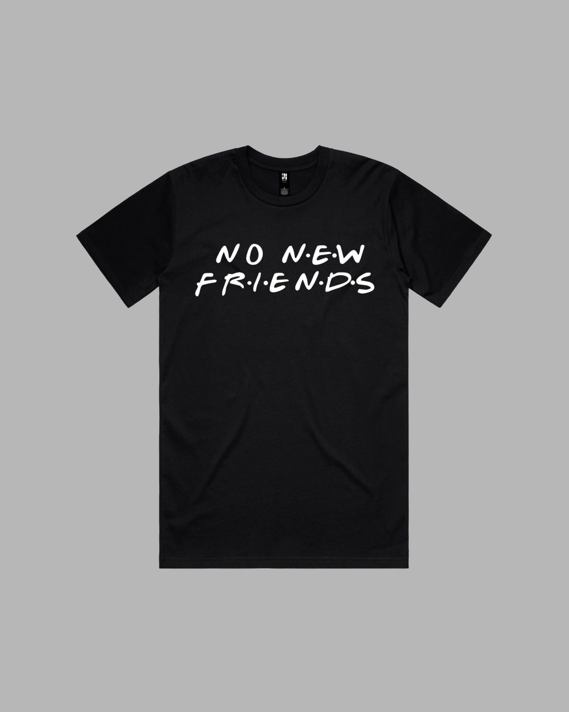 No New Friends premium relaxed tee in black and white